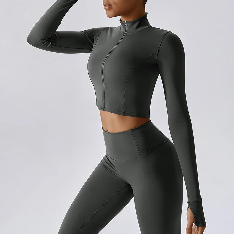 Zipper Tight Fitting Jacket